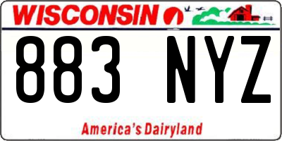 WI license plate 883NYZ