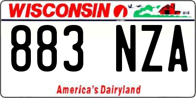 WI license plate 883NZA