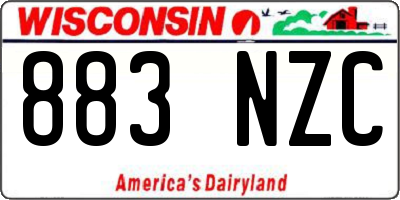 WI license plate 883NZC