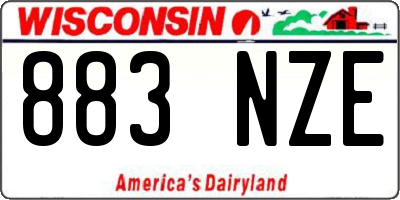 WI license plate 883NZE