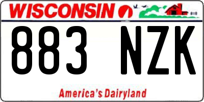 WI license plate 883NZK