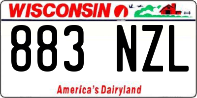 WI license plate 883NZL