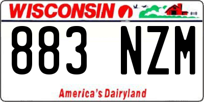 WI license plate 883NZM