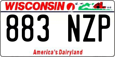 WI license plate 883NZP