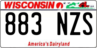 WI license plate 883NZS