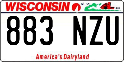 WI license plate 883NZU
