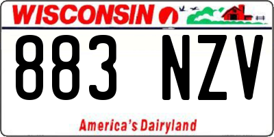WI license plate 883NZV