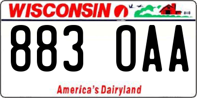 WI license plate 883OAA