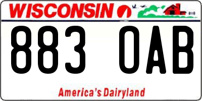 WI license plate 883OAB
