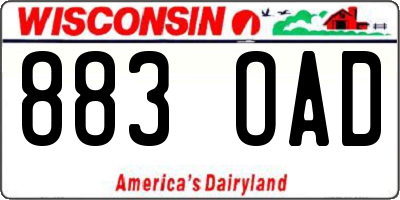 WI license plate 883OAD