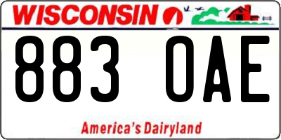 WI license plate 883OAE
