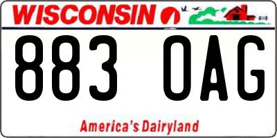 WI license plate 883OAG