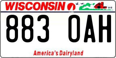 WI license plate 883OAH