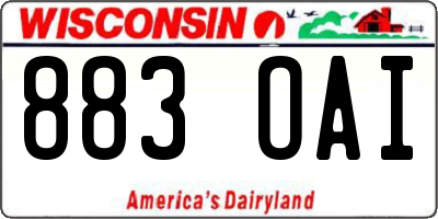 WI license plate 883OAI