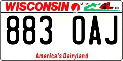 WI license plate 883OAJ