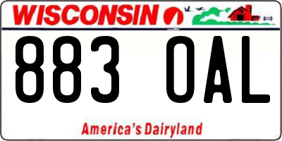WI license plate 883OAL