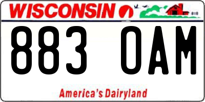 WI license plate 883OAM