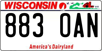 WI license plate 883OAN