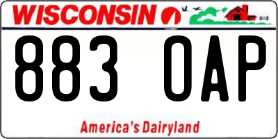 WI license plate 883OAP
