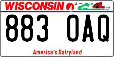 WI license plate 883OAQ