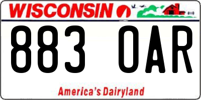 WI license plate 883OAR