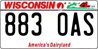 WI license plate 883OAS