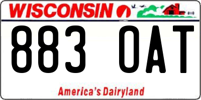 WI license plate 883OAT
