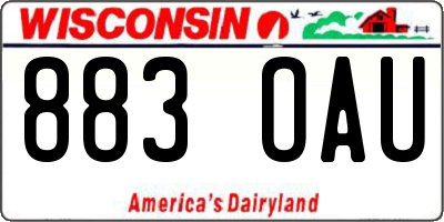 WI license plate 883OAU