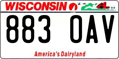 WI license plate 883OAV