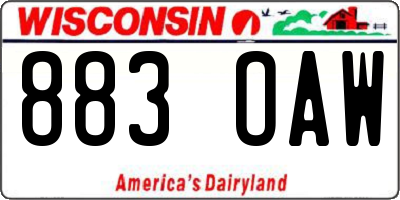 WI license plate 883OAW