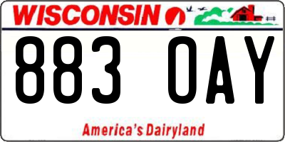 WI license plate 883OAY