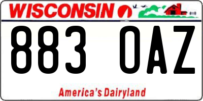 WI license plate 883OAZ