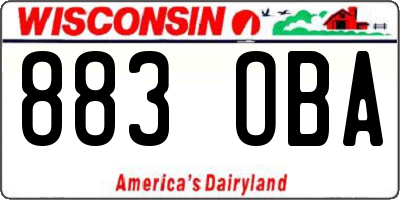 WI license plate 883OBA
