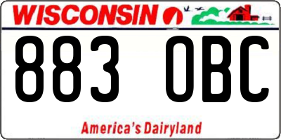 WI license plate 883OBC