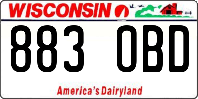 WI license plate 883OBD
