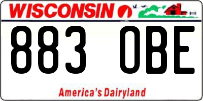 WI license plate 883OBE