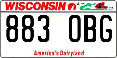 WI license plate 883OBG