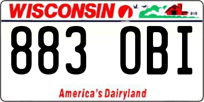 WI license plate 883OBI
