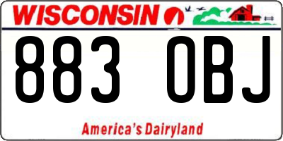 WI license plate 883OBJ