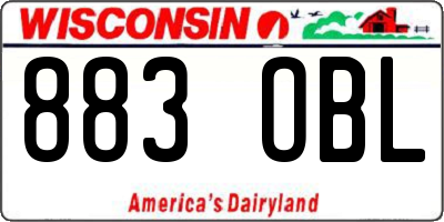 WI license plate 883OBL