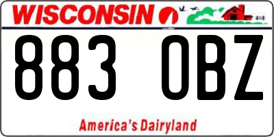 WI license plate 883OBZ