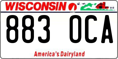 WI license plate 883OCA