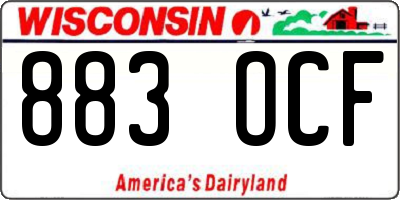 WI license plate 883OCF