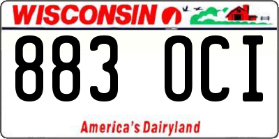 WI license plate 883OCI
