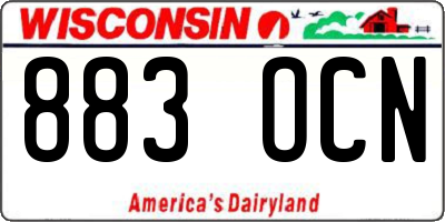 WI license plate 883OCN