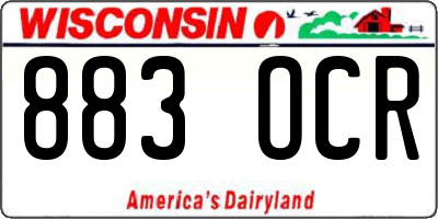 WI license plate 883OCR