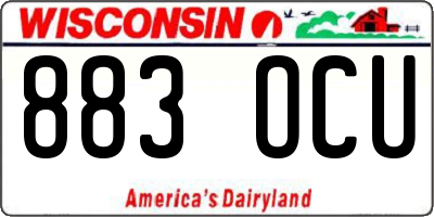 WI license plate 883OCU