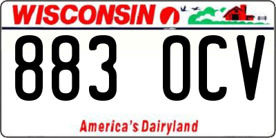 WI license plate 883OCV