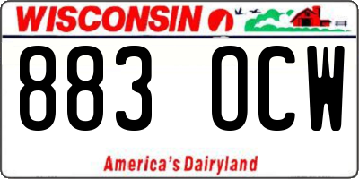 WI license plate 883OCW