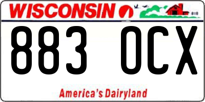 WI license plate 883OCX